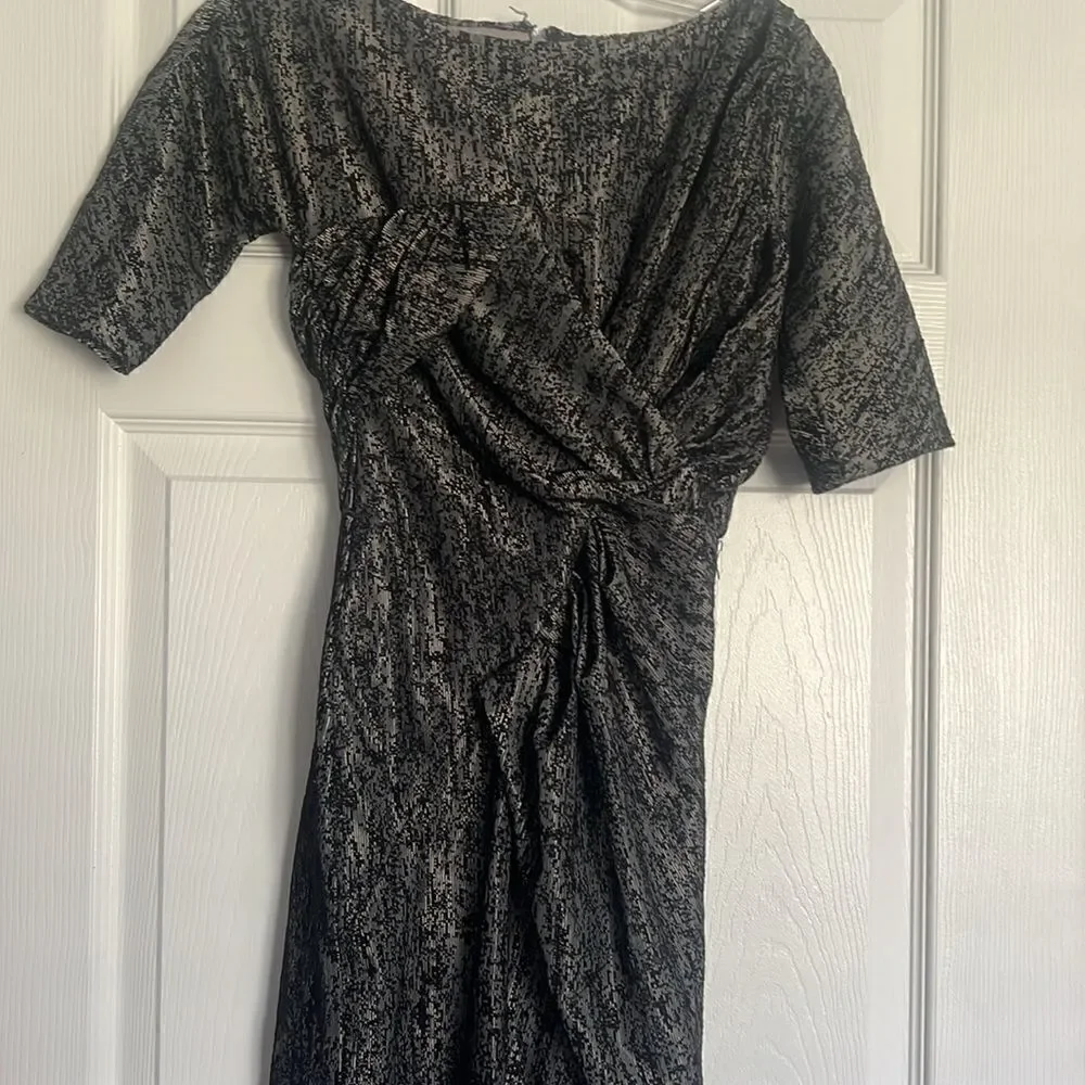 Reiss Knotted Gray/Black Dress - Cocktail Dress Size 2